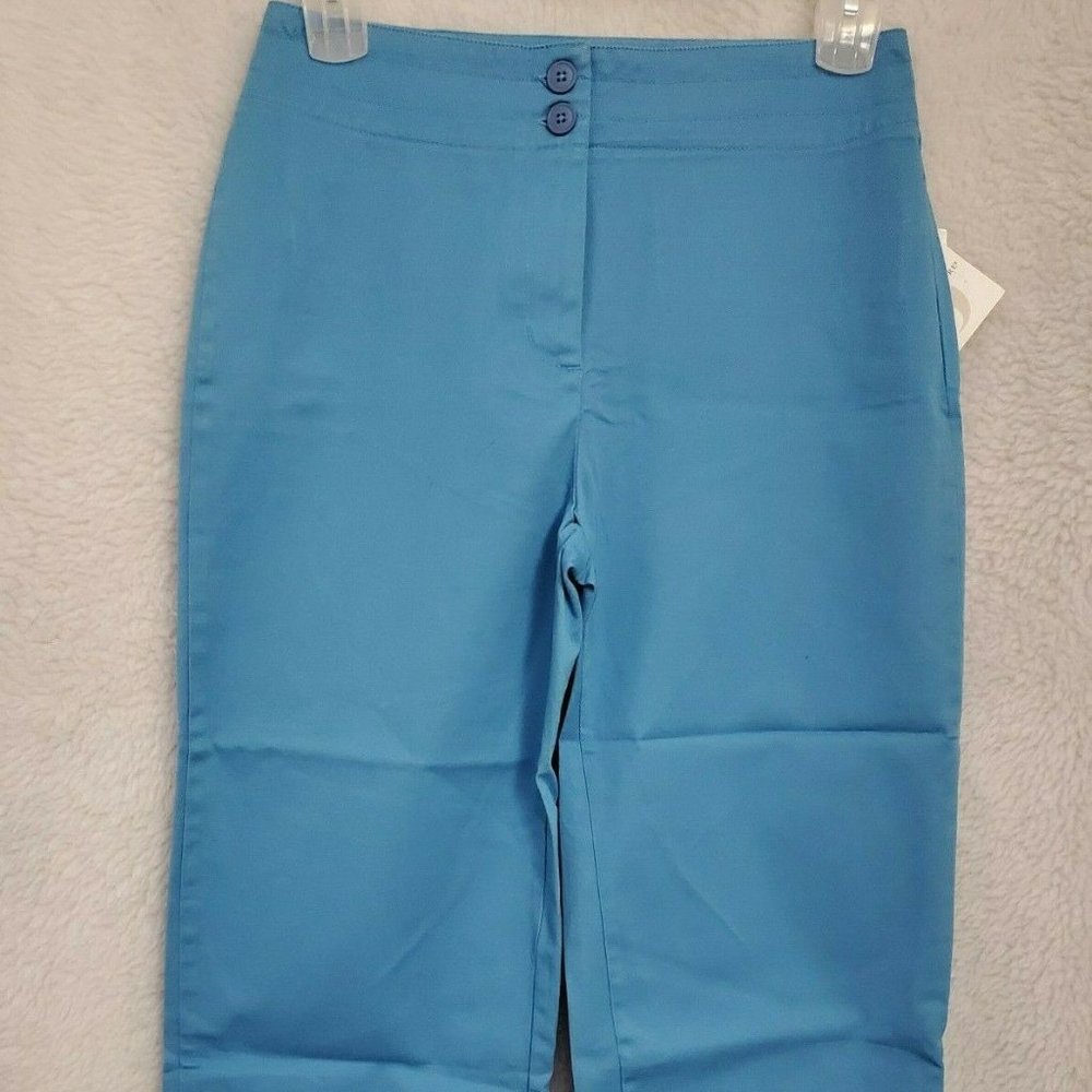 Preswick & Moore NWT DNGR Turq Blue Capri Pants Size 10